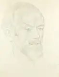 Portrait of David Birch ROI by Stanley Spencer, Pencil, sold Dec 2021