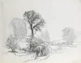 Study of trees Signed with initials GC by George Clausen, Pencil, sold Dec 2021