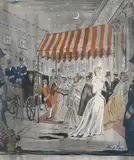 An evening at the theatre Signed Beaton by Cecil Beaton, Pen and ink, watercolour and bodycolour, sold Dec 2021