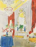 View of a dressing room Indistinctly by Cecil Beaton, Pen and ink, and watercolour, sold Dec 2021