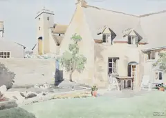 View of Pebble Court Signed VERONICA BURLEIGH by Veronica Burleigh, Pencil and watercolour, offered Dec 2021