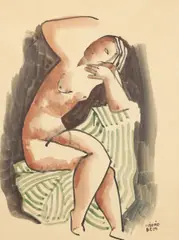 Female nude Signed KÁDÁR/BELA by Béla Kádár, Watercolour, sold Dec 2021