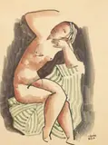 Female nude Signed KÁDÁR/BELA by Béla Kádár, Watercolour, sold Dec 2021