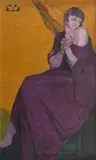 Portrait of a lady by Alfred Wolmark, Oil on canvas, sold Dec 2021