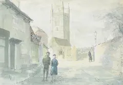 Upper Church Lane Signed and dated John Verney '65 by John Verney, Watercolour, and pen and ink, heightened with bodycolour, sold Dec 2021