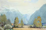 The Savoy Alps Signed A J Billinghurst by Alfred John Billinghurst, Pencil and watercolour, sold Dec 2021