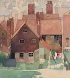 Old Houses by Alfred Percy Friend, Pencil and watercolour, sold Dec 2021