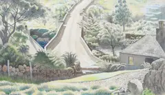 Ballentrae Bridge Signed and dated Douglas Percy Bliss by Douglas Bliss, Pencil and watercolour heightened with white, sold Dec 2021