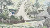 Ballentrae Bridge Signed and dated Douglas Percy Bliss by Douglas Bliss, Pencil and watercolour heightened with white, sold Dec 2021