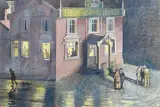 The Crown Hotel by Douglas Bliss, Watercolour, bodycolour, crayon and pencil, sold Dec 2021