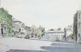 View of Angel Hill by Louis Stanley Maurice Prince, Watercolour, and pen and ink, offered Dec 2021