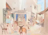 Street scene in Rabat Signed by Oscar Spielmann, Pencil, watercolour and bodycolour, offered Dec 2021