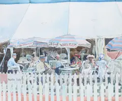 Regatta Suite Signed and dated Richard P by Richard Cook, Pencil and watercolour, sold Dec 2021