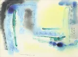 Abstract Signed and dated Macmiadacain - 58 by Padraig Macmiadhachain, Watercolour heightened with gum arabic, sold Dec 2021