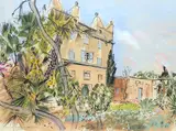 Bubaqra Tower by Edward Piper, Gouache, sold Dec 2021