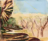 Olives by Norman Adams, pencil and watercolour, offered Dec 2021