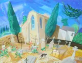 Little Church Near Montmaur Signed with initials NHH by Nicholas Hely Hutchinson, Watercolour and bodycolour, sold Dec 2021