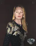 Portrait of Caroline Brown at 50 by Norman Douglas Hutchinson, Tempera; Pencil, pen and ink, and watercolour heightened with white, sold Dec 2021