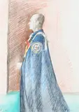 Study for the portrait of HRH Prince Philip by Norman Douglas Hutchinson, Pen and pastel, offered Dec 2021