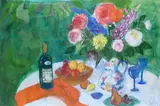 Garden Still Life with Roses and Foxgloves Signed and dated Ann Oram by Ann Oram, Watercolour and bodycolour, sold Dec 2021