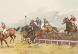 Whittington point-to-point SIgned Logan by Terry Logan, Watercolour and pencil heightened with white, sold Dec 2021