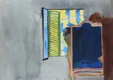 Interior with a wardrobe and an open window Signed H by Heinz Inlander, Watercolour, sold Dec 2021