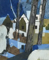 Iowa: Melting Snow Signed Keith Vaughan by Keith Vaughan, Gouache, sold Dec 2021