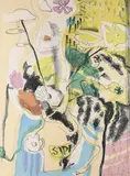 Flowers in a Majolica Jar Signed Ivon Hitchens by Ivon Hitchens, Lithograph, sold Dec 2021