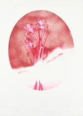 Out of Focus Object and Flowers 1 by Colin Self, etching and aquatint, sold Dec 2021