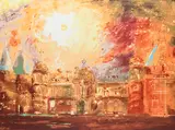 Waddesdon by John Piper Ch, Screenprint in colours, sold Dec 2021
