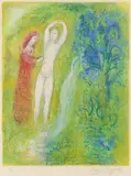 Daphnis and Chloé Beside the Fountain by Marc Chagall, Lithograph, offered Dec 2021