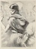 Mexican Market by Clara Klinghoffer, pencil, offered Dec 2021