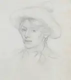 Portrait study of Averil Burleigh by Charles H. H. Burleigh, Pencil, sold Dec 2021