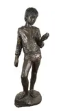 Boy holding a fossil Signed and dated K Jonzen 50 by Karin Jonzen, Bronze, sold Dec 2021
