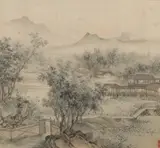 LANDSCAPE Two Chinese painted album leaves by Tao Hong, ink and colour, sold Nov 2021