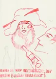 Kennen Sie Schon Kupferberggold red ink on paper by Dorte Clara Dodo Burgner, ink on paper, sold Oct 2021