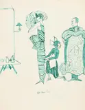 Woman dressing with her Attendants by Dorte Clara Dodo Burgner, ink and pencil on paper, sold Oct 2021