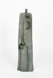 Standing Family tall stoneware sculpture glazed verdi gris by Peter Hayes, sculpture, sold Oct 2021
