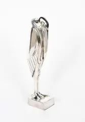Marabou standing a tall silvered bronze sculpture of a bird by George Henri Laurent, bronze, sold Oct 2021