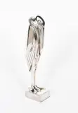 Marabou standing a tall silvered bronze sculpture of a bird by George Henri Laurent, bronze, sold Oct 2021