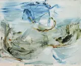 Untitled 1961 acrylic on paper by Jon Catleugh, acrylic on paper, sold Aug 2021