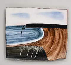 Trees by a Bay by James Campbell, watercolor, sold Aug 2021