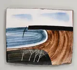 Trees by a Bay by James Campbell, watercolor, sold Aug 2021