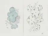 Flower spray by Wendy Ramshaw, pencil and wash, sold Aug 2021