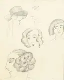 Portraits of Women by Dorte Clara Dodo Burgner, pencil on paper, sold Aug 2021