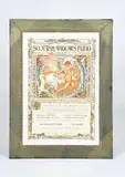 Scottish Widow's Fund lithograph in colours by Walter Crane, 1888, lithograph, sold Aug 2021