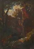 Woodland scene by William James Müller, Oil on panel, sold Aug 2021