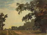 Hyde Park from the artist's painting room window at Knightsbridge by George Garrard, 1793, oil on card, sold Aug 2021