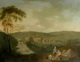 Children on a hill by John Pennington, Oil on canvas, sold Aug 2021