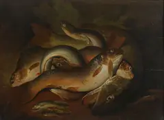 Eel by Edward Coleman, Oil on panel, sold Aug 2021